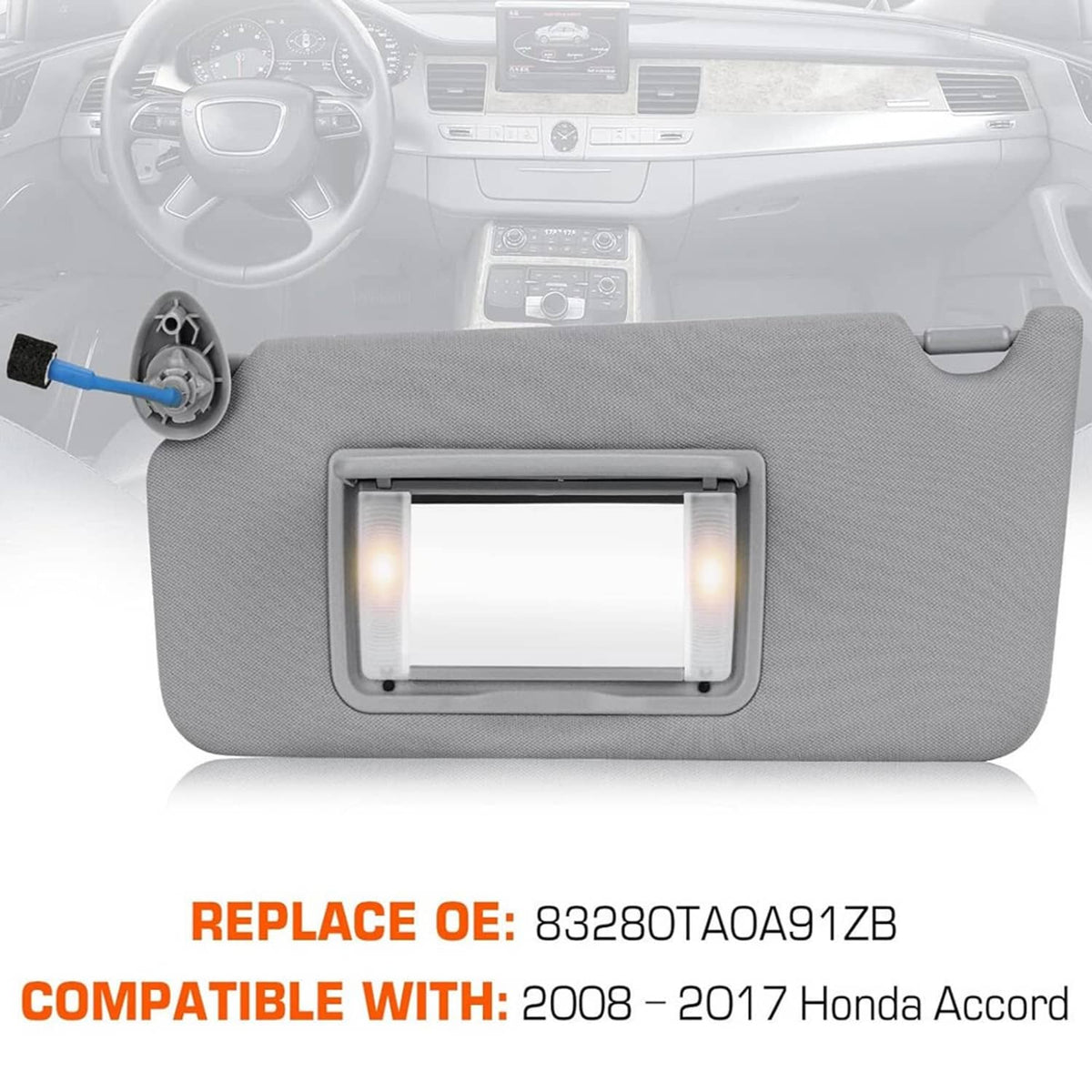 Bethesda Industrial 2Pcs Sun Visor w/LED Light Mirror For 2008-2017 Honda Accord 83280-TA5-A51ZA