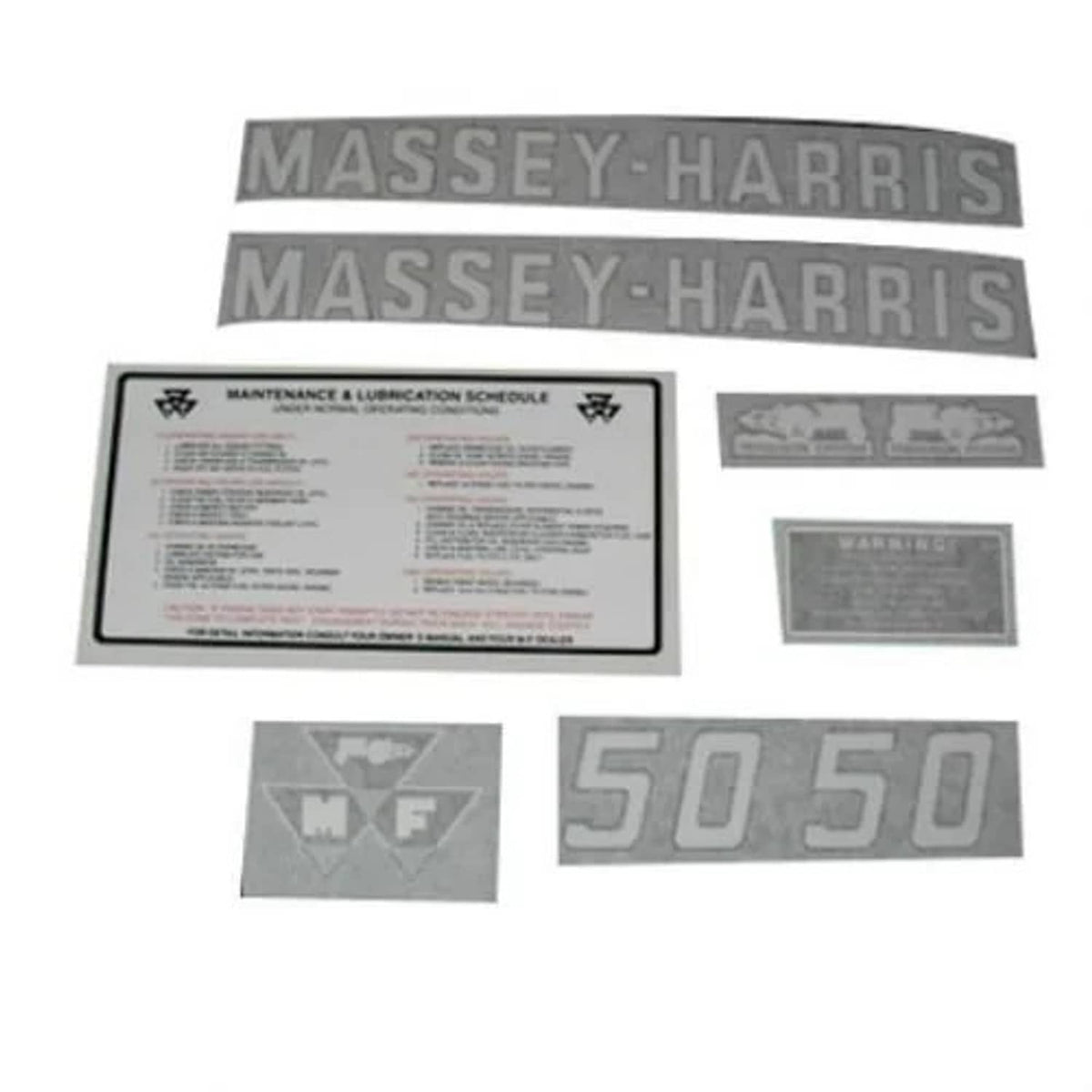 Bethesda Industrial 50 Decal Set Vinyl fits Massey Harris 50