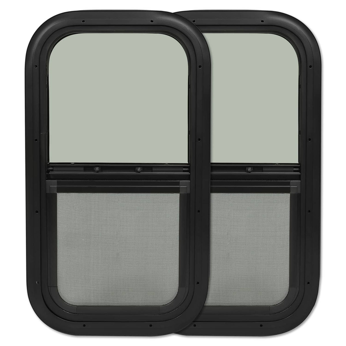 Bethesda Industrial 2 Pack 12"L x 22"W Wall Vertical Sliding RV Window Cargo Trailer W/Trim Kit