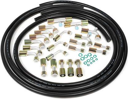 Bethesda Industrial Air Conditioning Hose & Fitting Kit Includes 6.5ft #6#8#10 AC Hoses and Fittings