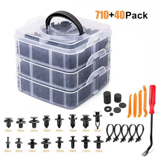 Bethesda Industrial 750 Pcs Car Retainer Clips Auto Fasteners Push Trim Clips Pin Rivet Bumper Kit