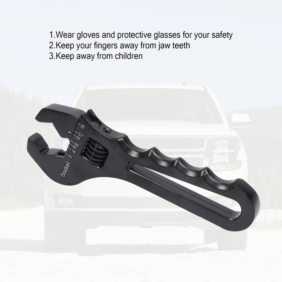 Bethesda Industrial Aluminum 3AN-16AN Adjustable Wrench Tool Spanner Black For Hose End Fitting