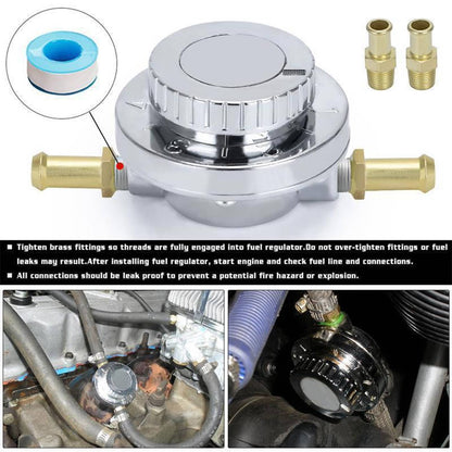 Bethesda Industrial 1-6 PSI Universal Adjustable Fuel Pressure Regulator Kit For Carburetor Engine