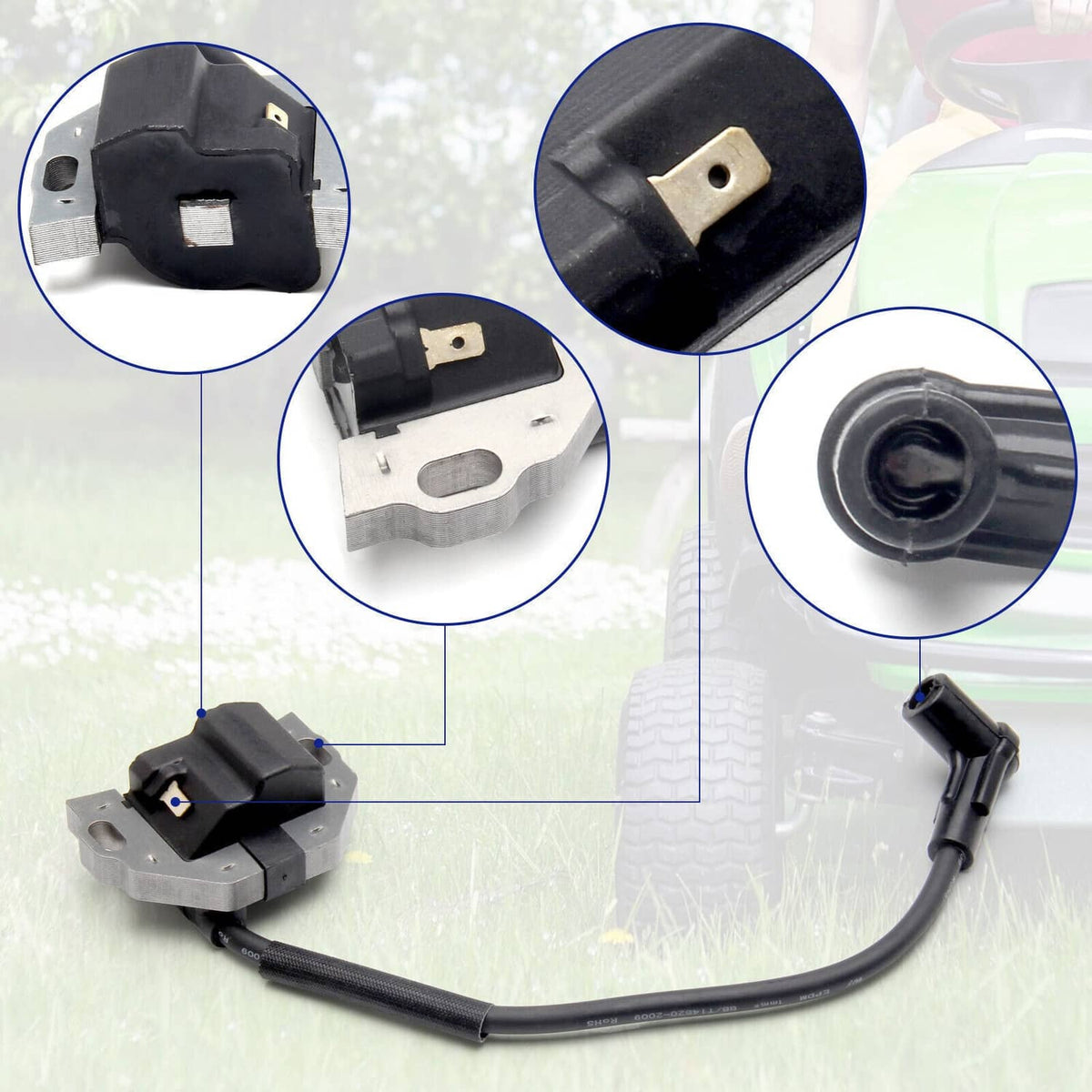 Bethesda Industrial 2Pcs Ignition Coil w/ Spark Plug For KAWASAKI FR FS FX Series Engines 21171-0743