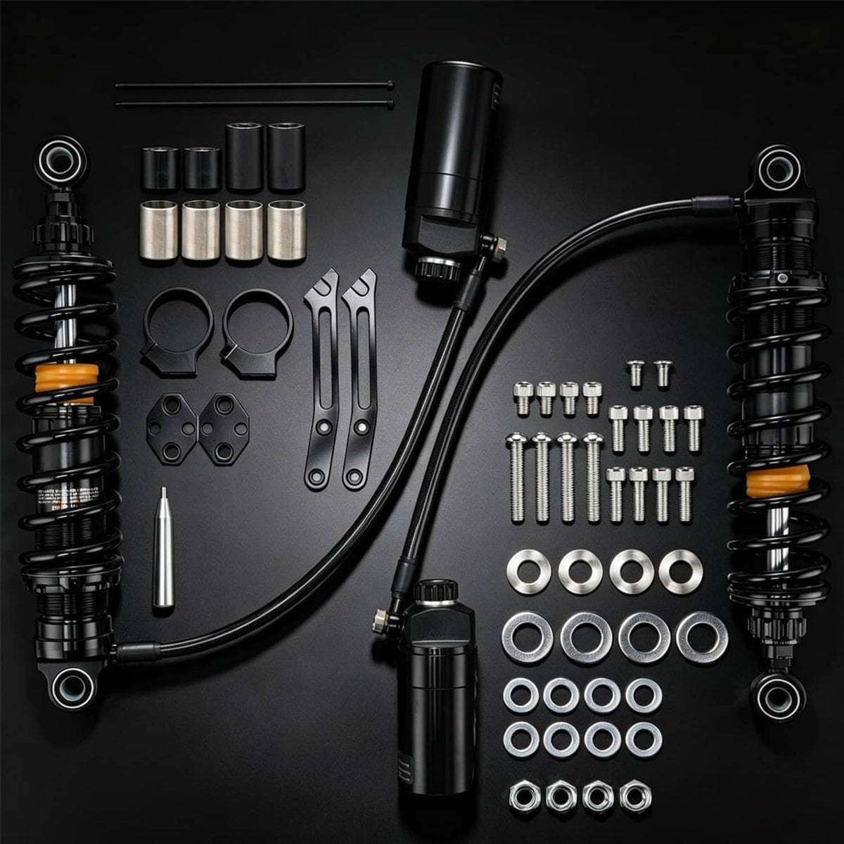 Bethesda Industrial Remote Reservoir Suspension Shocks For Harley Touring Road King/Glide  2014-2025