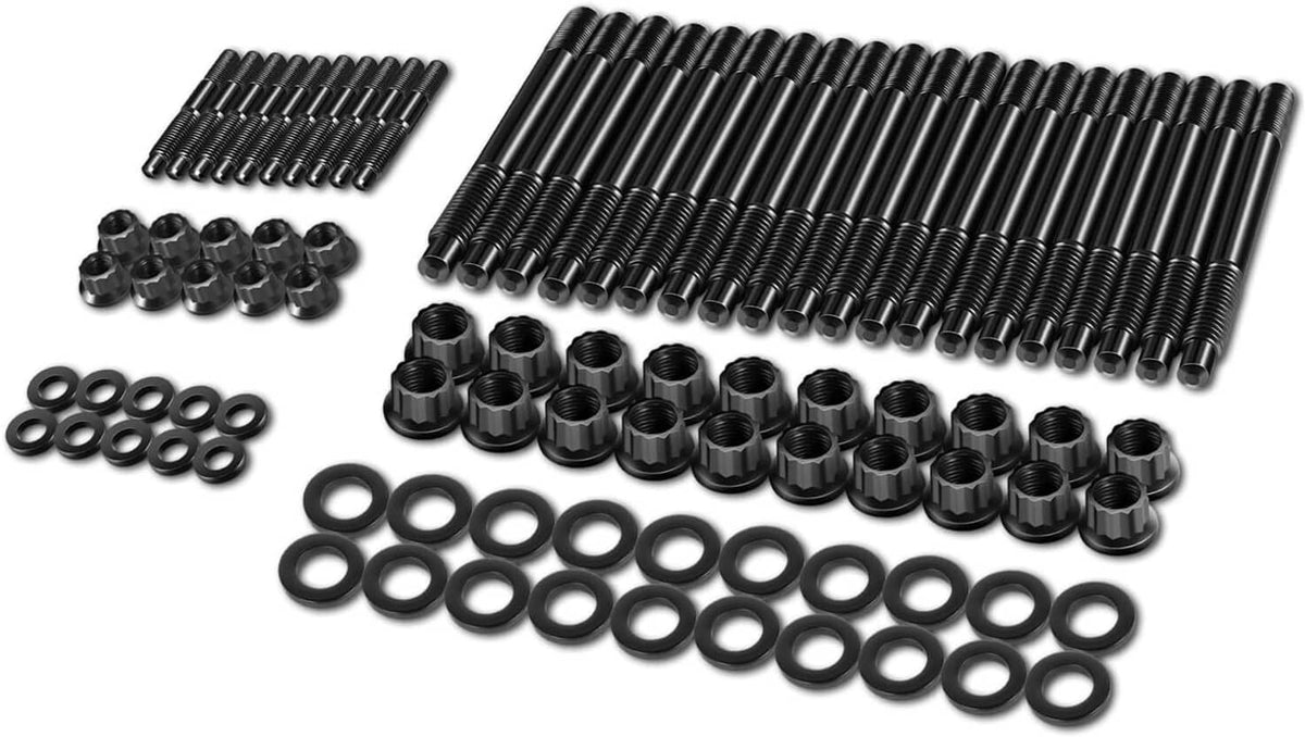 Bethesda Industrial Head Studs Bolts Kit Black For 2004-2020 Chevy GM 4.8L 5.3L 5.7L 6.0L 6.2L 7.0L
