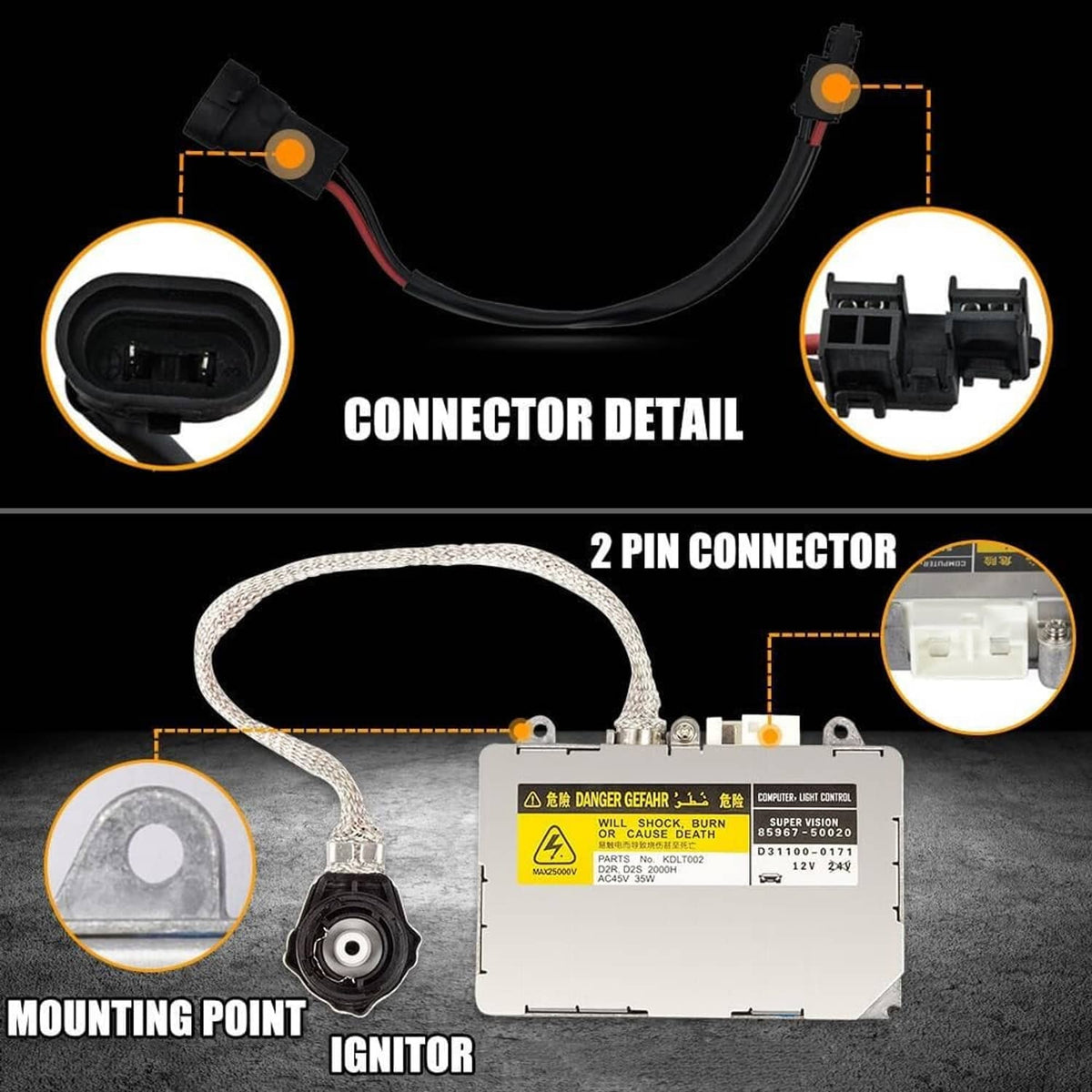 Bethesda Industrial New HID Xenon Ballast Headlight Control Module For Lexus Rx350 ES300 ES330 IS300