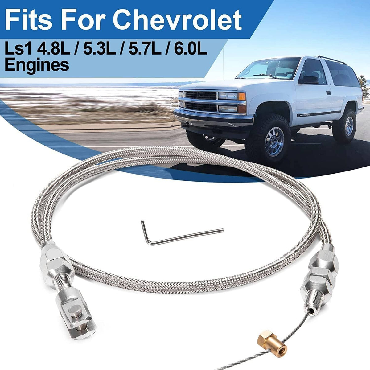 Bethesda Industrial Black 102mm Throttle Body w/Throttle Cable & TPS IAC For GM Gen III LS1 LS2 LS6