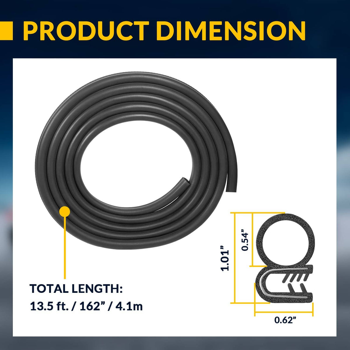 Bethesda Industrial 2 Pack R60-6001-650 Door Seal Weatherstrip 13ft for Peterbilt 377 359 370 380