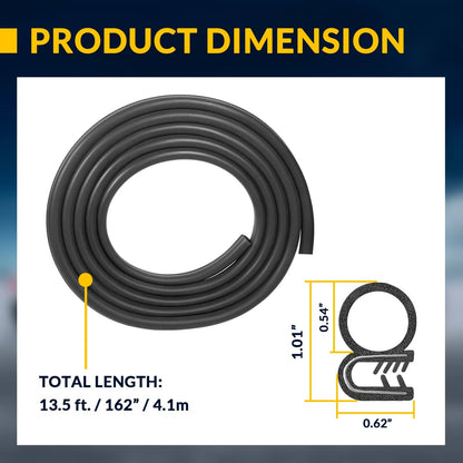 Bethesda Industrial 2 Pack R60-6001-650 Door Seal Weatherstrip 13ft for Peterbilt 377 359 370 380