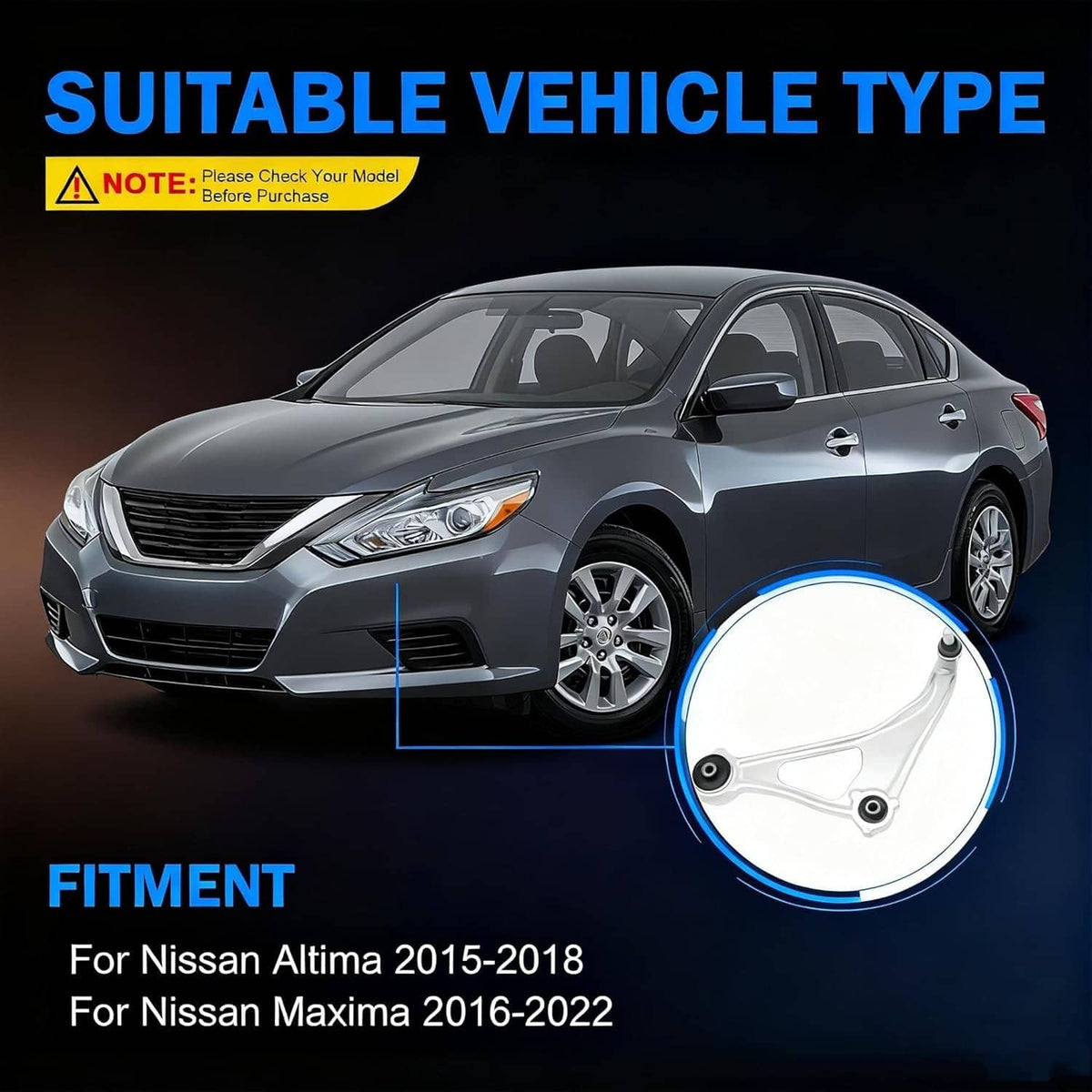 Bethesda Industrial Front Lower Control Arm Ball Joint Sway Bars For 2015-2019 Nissan Altima Maxima