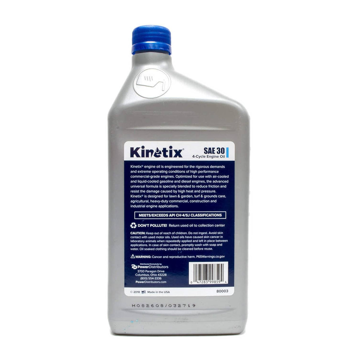 Bethesda Industrial 2PK Quart Kinetix High Performance Small Engine SAE 30Oil 80003 4-Cycle Engine