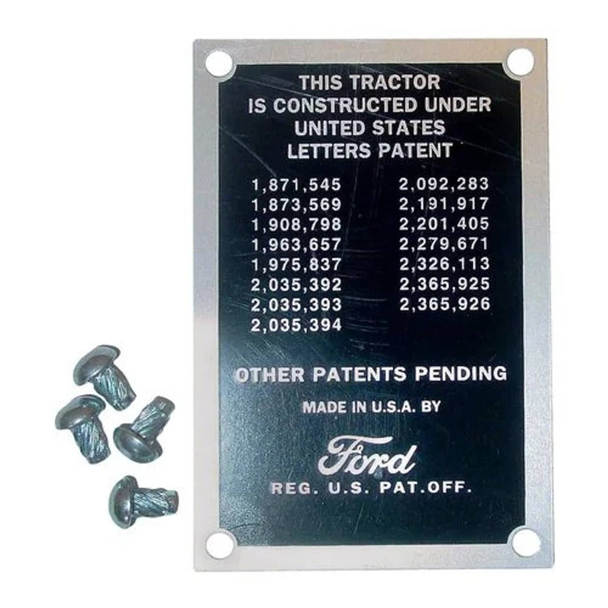 Bethesda Industrial Patent Data Plate fits Ford 8N 8N14001