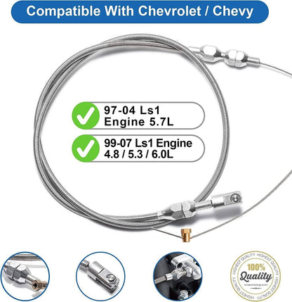 Bethesda Industrial Throttle Cable 36" For Chevrolet Chevy 4.8L 5.3L 6.0L 5.7L LS Swap Conversion