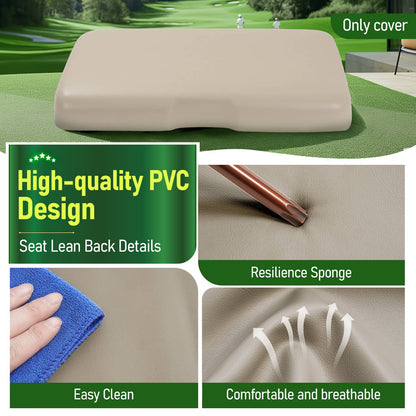 Bethesda Industrial Tan Golf Cart Front Seat Cushion Cover + Seat Back Cover For EZGO RXV 2008-Up