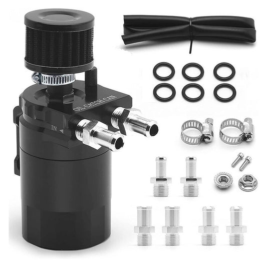 Bethesda Industrial Black Oil Catch Can Kit Reservoir Baffled Tank with Breather Filter Universal