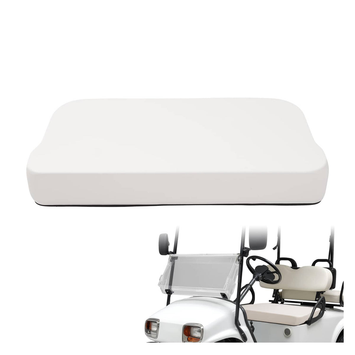 Bethesda Industrial Golf Cart White Seat Bottom Assembly For EZGO Marathon Pre-Medalist 1973-1994