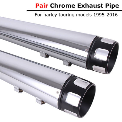 Bethesda Industrial Left Right Megaphone Exhaust Pipes for Harley Touring 1995-2016 Road King Glide