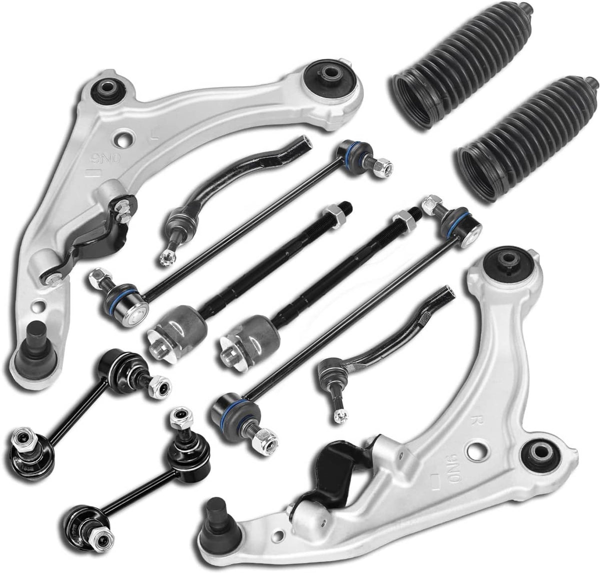 Bethesda Industrial 12Pcs Front Lower Control Arm Tie Rod Sway Bar Kit For 2009-2014 Nissan Maxima