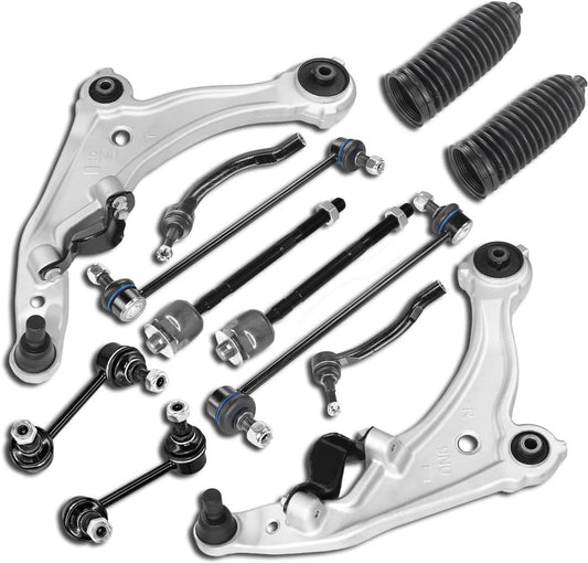 Bethesda Industrial 12Pcs Front Lower Control Arm Tie Rod Sway Bar Kit For 2009-2014 Nissan Maxima
