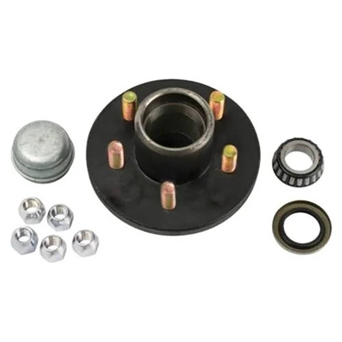 Bethesda Industrial 5 Bolt Trailer Hub Kit - 4-1/2" Bolt Circle 1-3/8" Inner Bearing 1-1/16" Outer