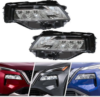 Bethesda Industrial New For 2021-2023 Nissan Rogue Chrome LED Headlights Headlamps Pair Left+Right