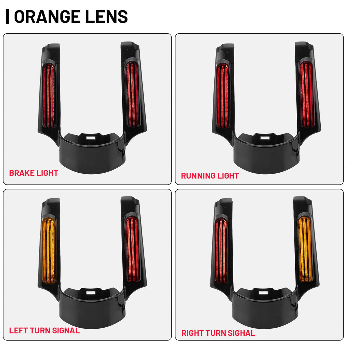 Bethesda Industrial ABS Rear Fender Fascia LED Running Light For Harley Electra Road Glide FLH 2014+