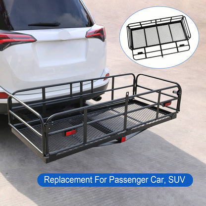 Bethesda Industrial 500lbs Car SUV Folding Rack Cargo Basket Trailer Hitch Mount Luggage Carrier New