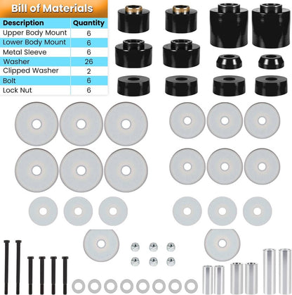 Bethesda Industrial 4.4123R Set Body Cab Mount Bushing Kit For 1980-1998 Ford F150 F250 F350 2WD 4WD