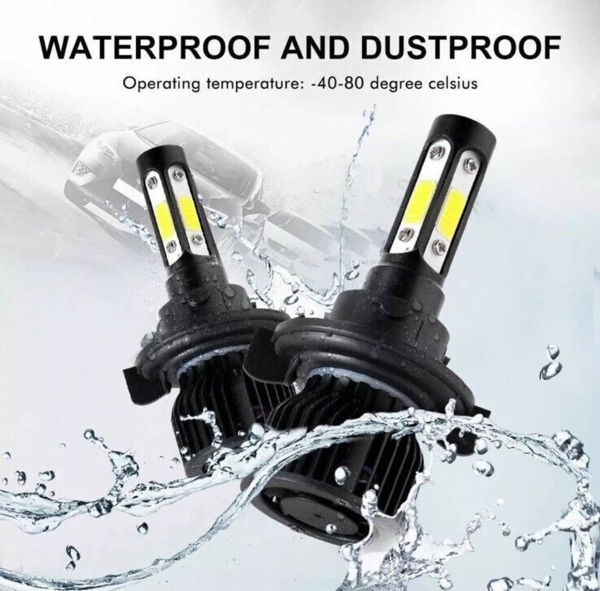 Bethesda Industrial 4-Sides H13 9008 LED Headlight Bulb for 2004-2014 Ford F-150 High Low Beam 6000K