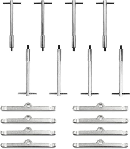 Bethesda Industrial Chrome T-Bar, 4-1/4" Tall Valve Cover Bolts, Hold Down Kit for Chevy SBC 283-350