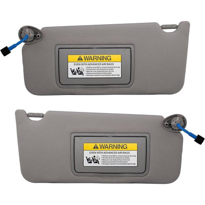 Bethesda Industrial 2x Gray Sun Visor w/ Light & Mirror Set For 2008-2017 Honda Accord 83280TA5A51ZA