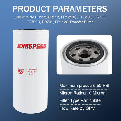 Bethesda Industrial Fill-Rite F1810PM0 18 GPM 1-12UN 50PSI Particulate Spin On Fuel Filter 10 Micron