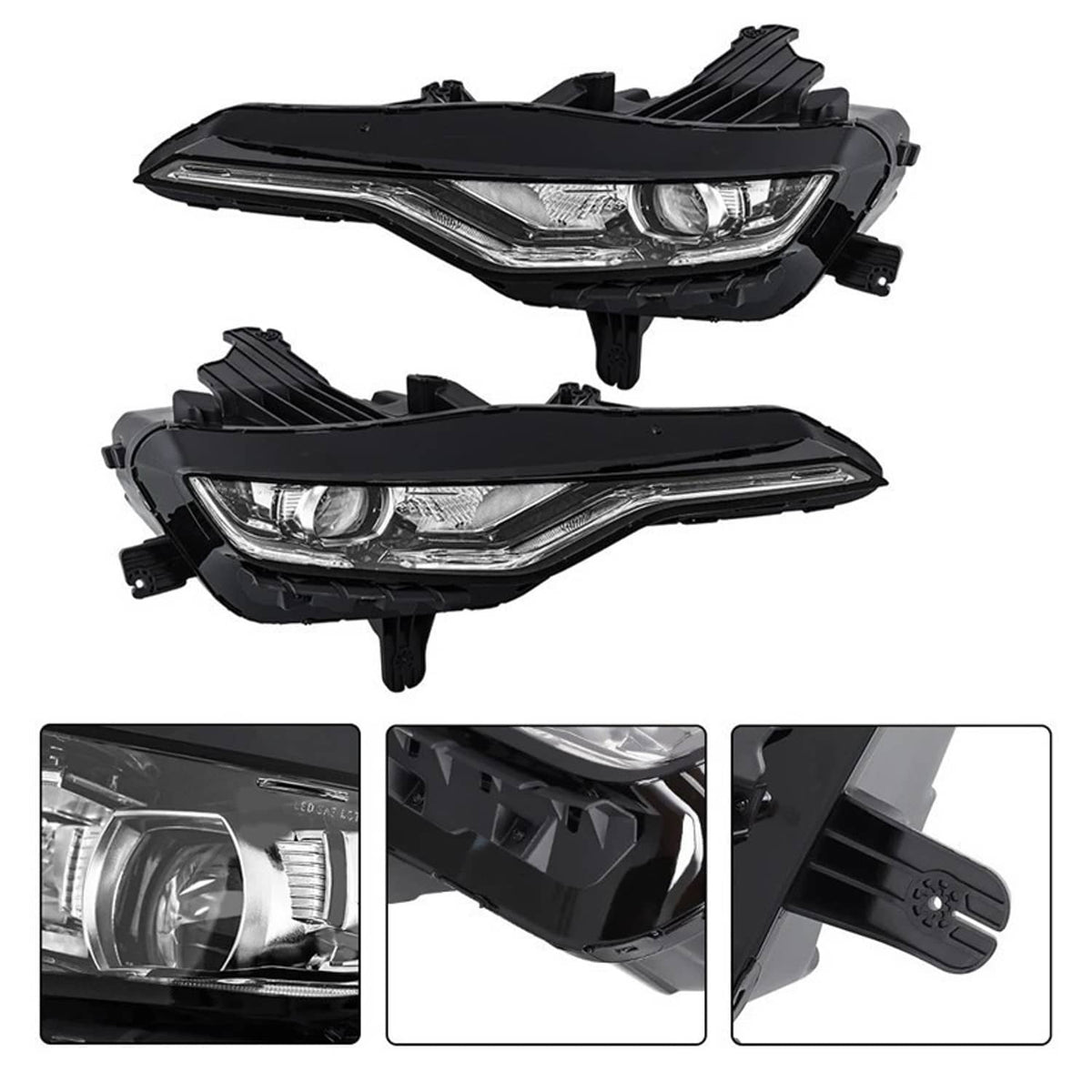 Bethesda Industrial Fit For 2019-2024 Chevy Camaro LS/RS/SS w/ LED DRL Headlight Left+Right Pair
