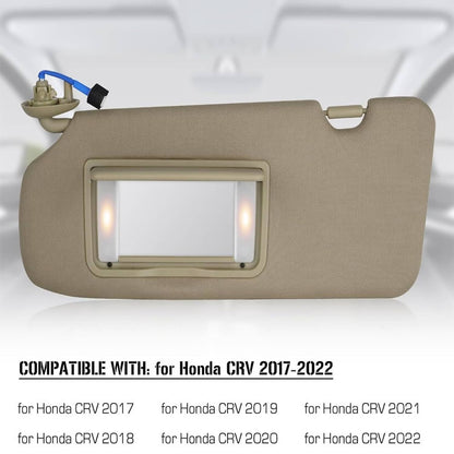 Bethesda Industrial Left Driver Side Sun Visor Beige w/Mirror & Light For 2017-2022 Honda CR-V CRV