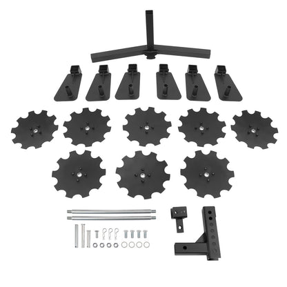 Bethesda Industrial 34" Disc Plow Harrow w/ 2-inch Receiver Hitch 8-blade disc For Tractor ATV UTV