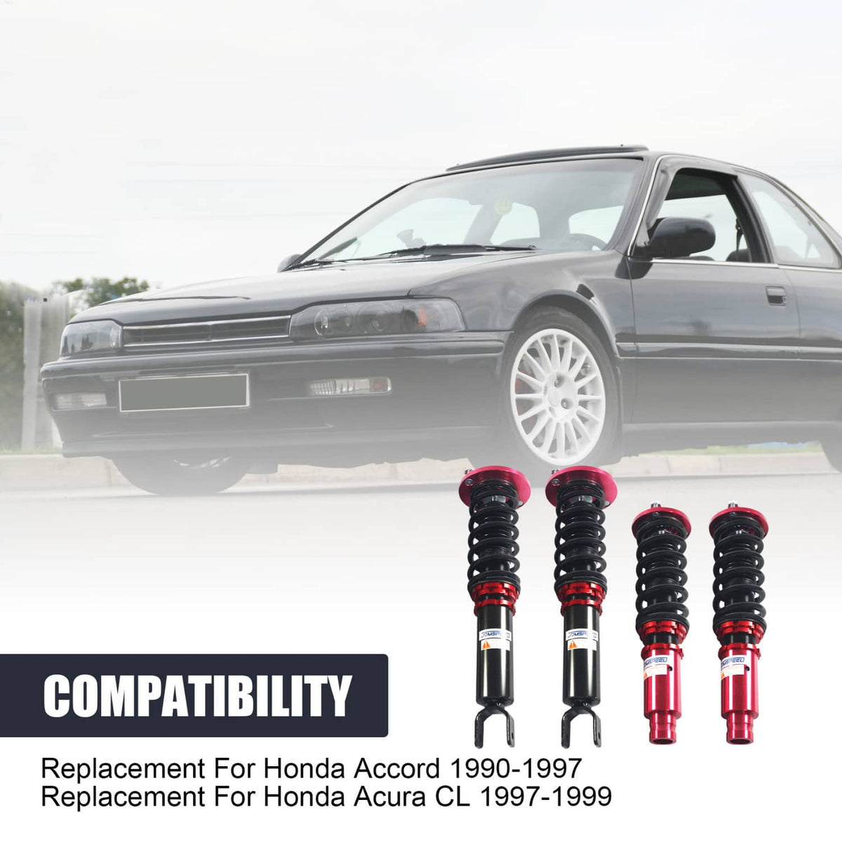 Bethesda Industrial Coilovers Suspension Kit Set For 1990-1997 Honda Accord Shock Struts Adj. Height