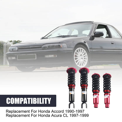 Bethesda Industrial Coilovers Suspension Kit Set For 1990-1997 Honda Accord Shock Struts Adj. Height