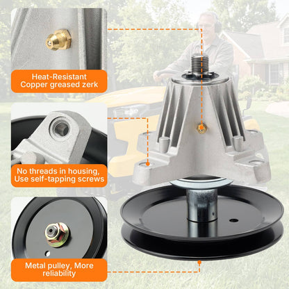 Bethesda Industrial (1 Pack) 42" Spindle w/ Pulley for MTD Cub Cadet XT1-LT42 XT1LT42 KH Enduro 42"