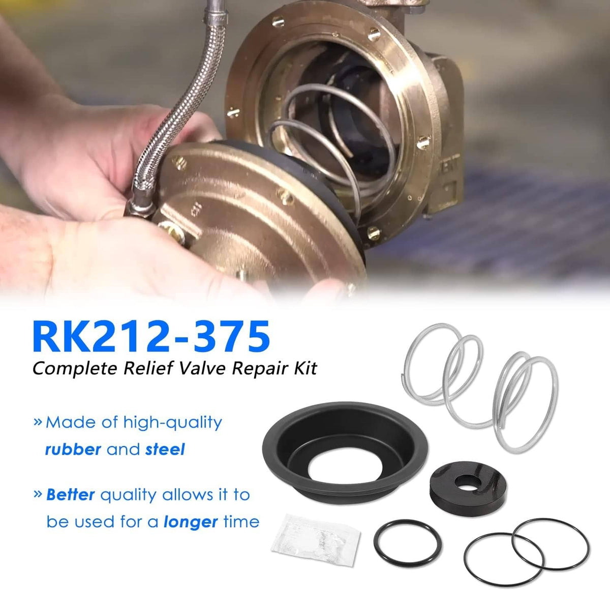 Bethesda Industrial RK212-375R Relief Valve Rubber Kit for 2-1/2"-6" Model 375/375A/375AST/475/475V
