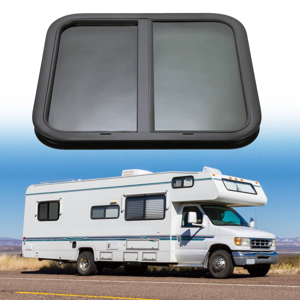 Bethesda Industrial Tinted Glass For Camper Trailer Horizontal Sliding Window RV Window 24" x 22"