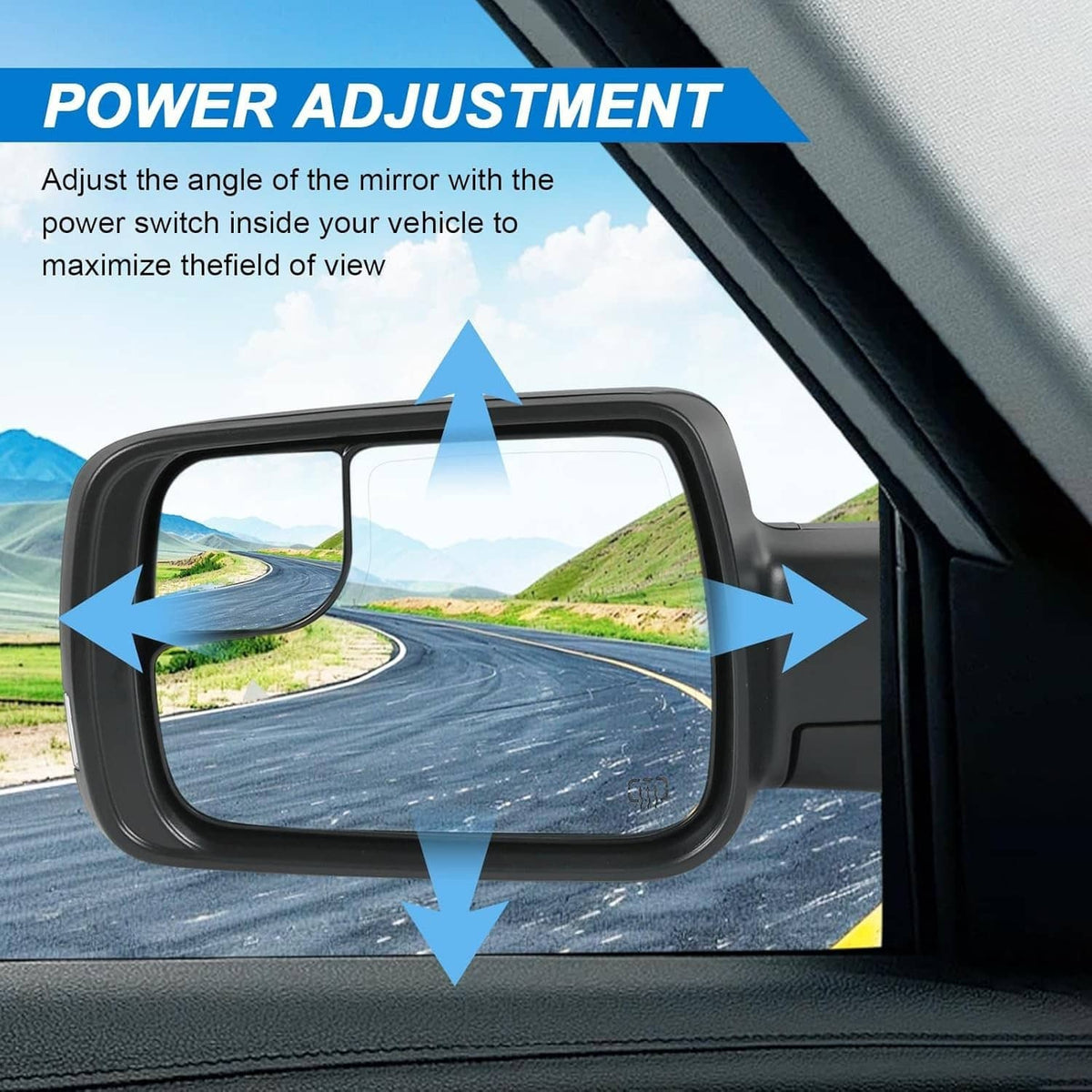 Bethesda Industrial For Dodge Ram 1500 2019-2024 Left Driver Side Mirror Heated Signal Blind Spot