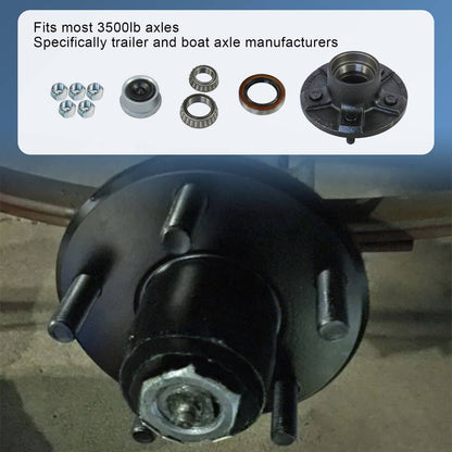 Bethesda Industrial 2PCS Trailer Idler Hub Kits 5 on 4.5 for 3500 lbs Axle - 22017K 1/2"-20 thread