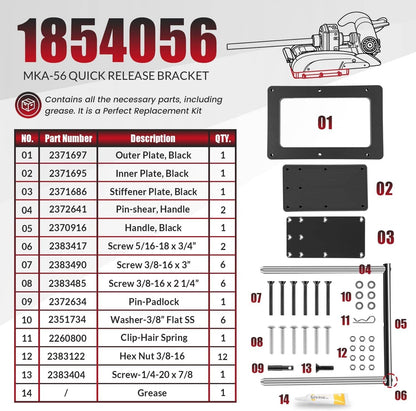 Bethesda Industrial 1854056 MKA-56 Quick Release Bracket for Minn Kota QUEST Trolling Motor, Black