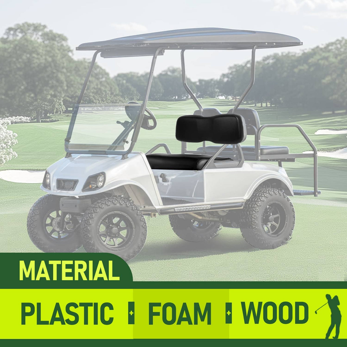 Bethesda Industrial For Club Car DS 2000.5-up Golf Cart Front Seat Back & Bottom Cushion Assembly