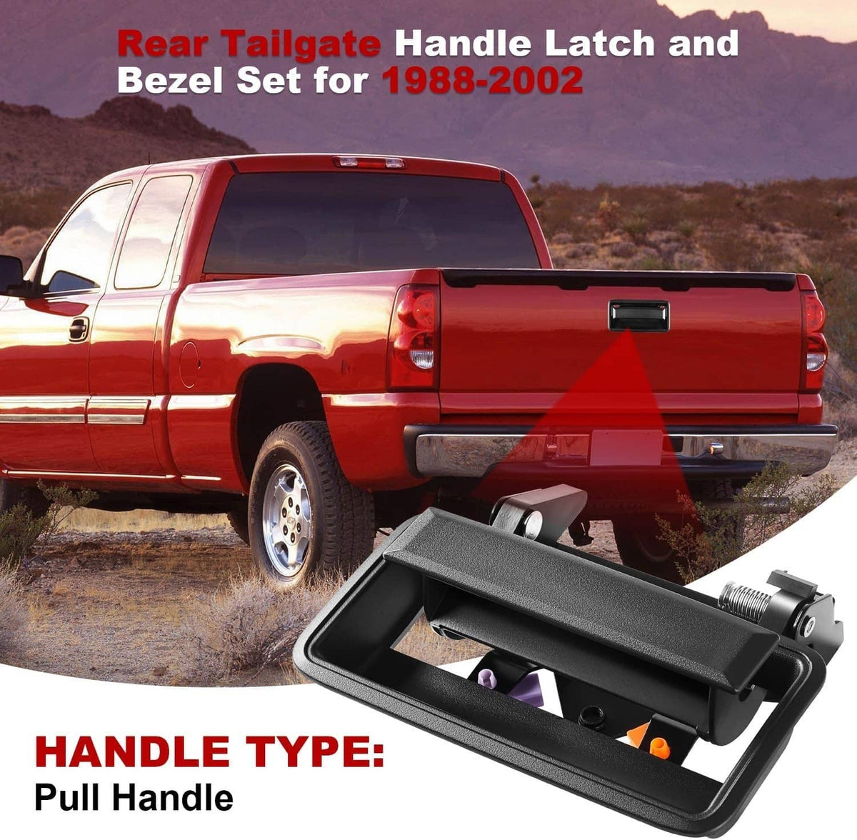 Bethesda Industrial Black Tailgate Handle & Bezel for Chevy GMC CK 1500 2500 3500 Pickup Truck NEW