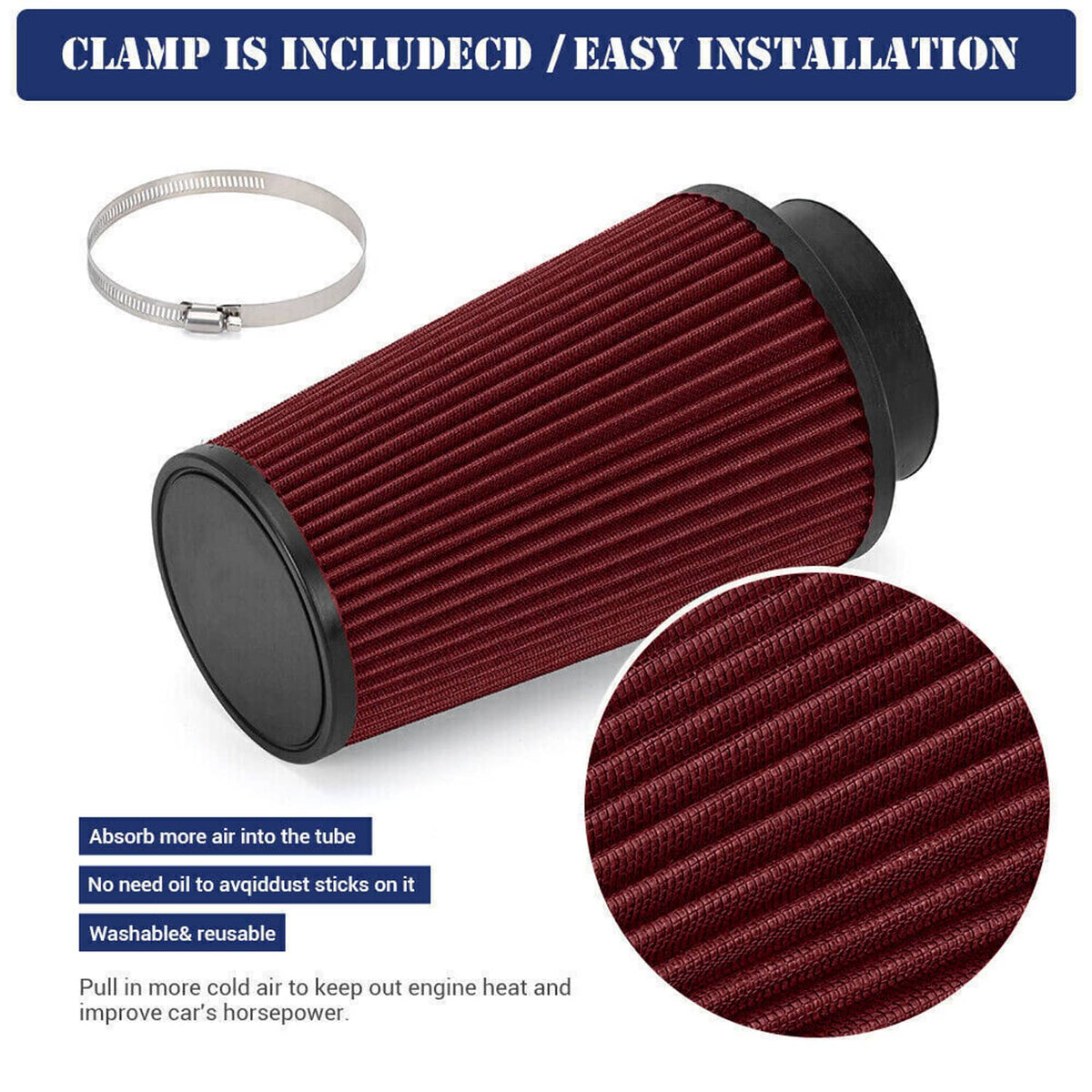 Bethesda Industrial 4" Cold Air Intake & Filter For 2007.5-2012 Dodge Ram 2500 6.7L Cummins Diesel