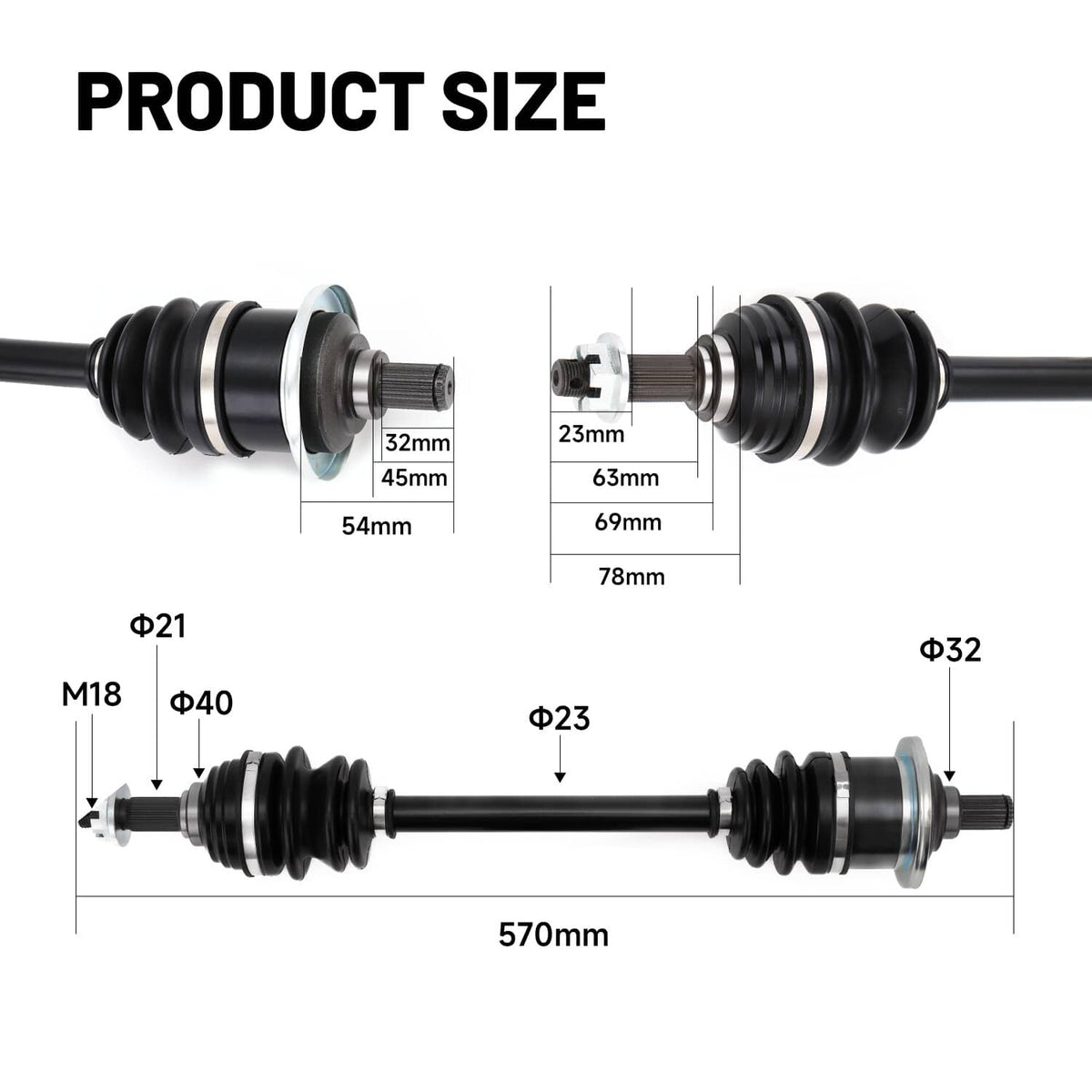 Bethesda Industrial 1 Pair Front Right Complete CV Joint Axle Fit For Arctic Cat 400 FIS 2002-2004