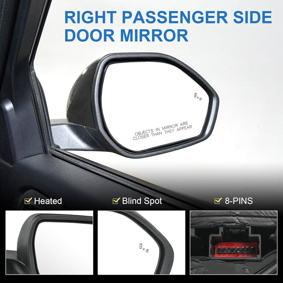 Bethesda Industrial New Right Side Mirror w/Manual Folding Power Heated For 2020-2023 Ford Explorer