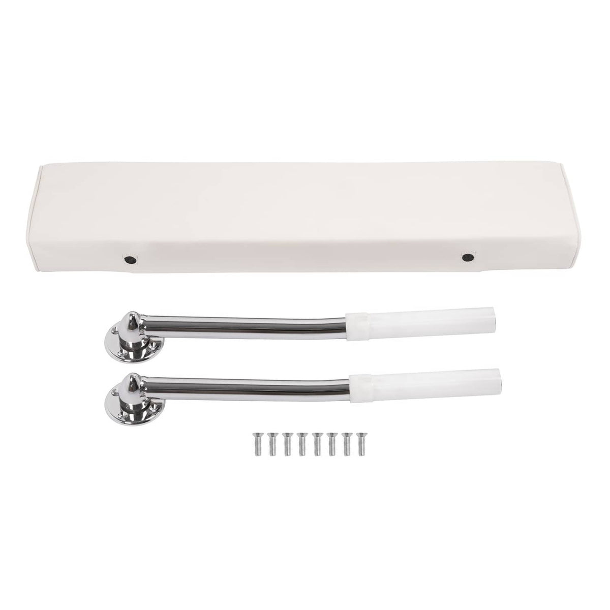 Bethesda Industrial For Universal Boat Seat Backrest W/Folding Arms Leaning Post White + Silvery